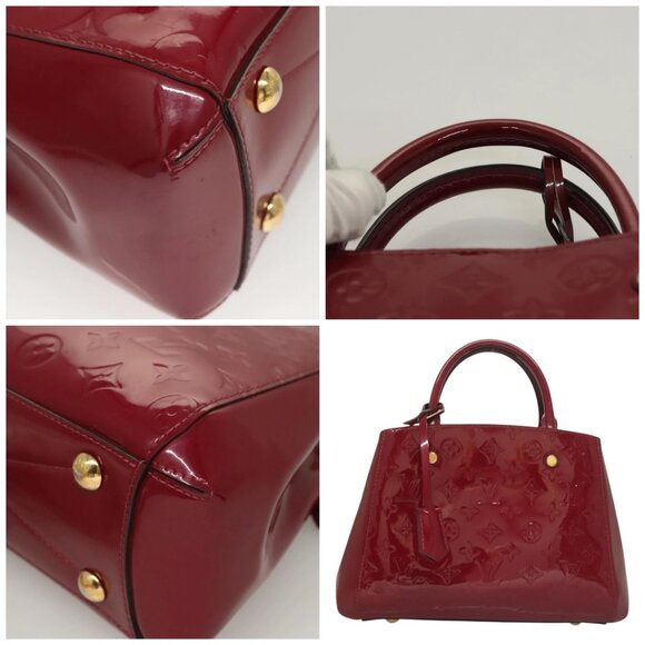LOUIS VUITTON Vernis Montaigne BB Hand Bag 2way Rose Andian - Picture 11 of 15